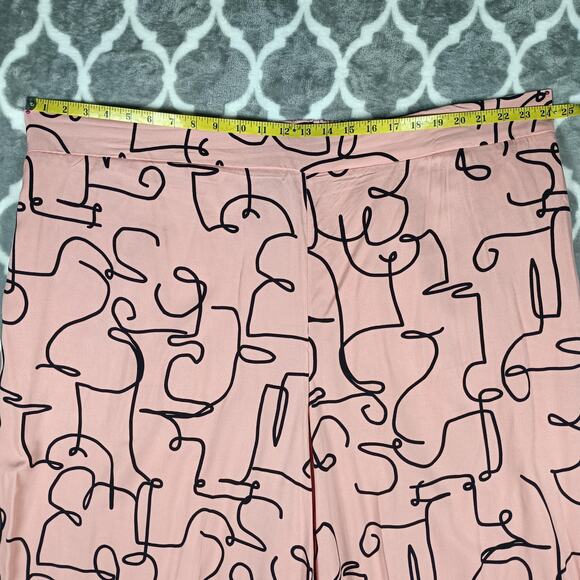 ELOQUII Pajamas 2 Piece Set Womens 24/26 Pink Abstract Print Plus Size Rayon - Picture 9 of 16